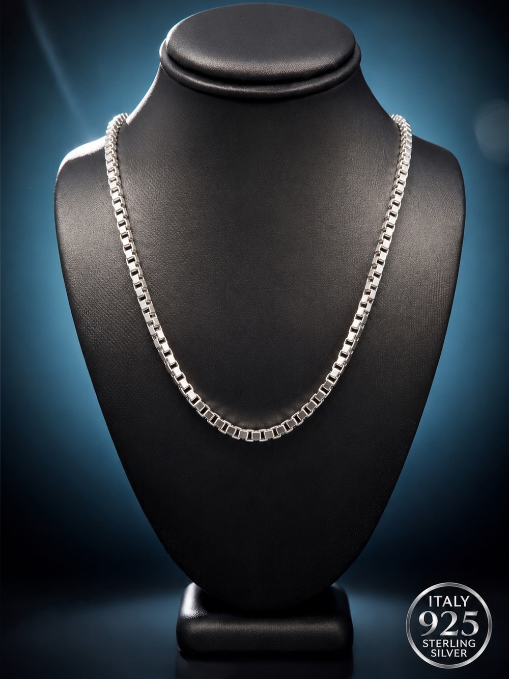 ✨ Italy 925 Sterling Silver 3mm Round Box Link Chain Necklace – 24”✨